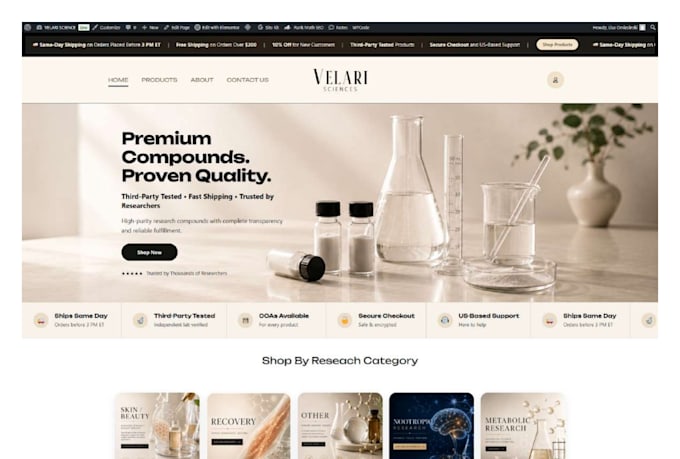 build a peptide website and peptide store